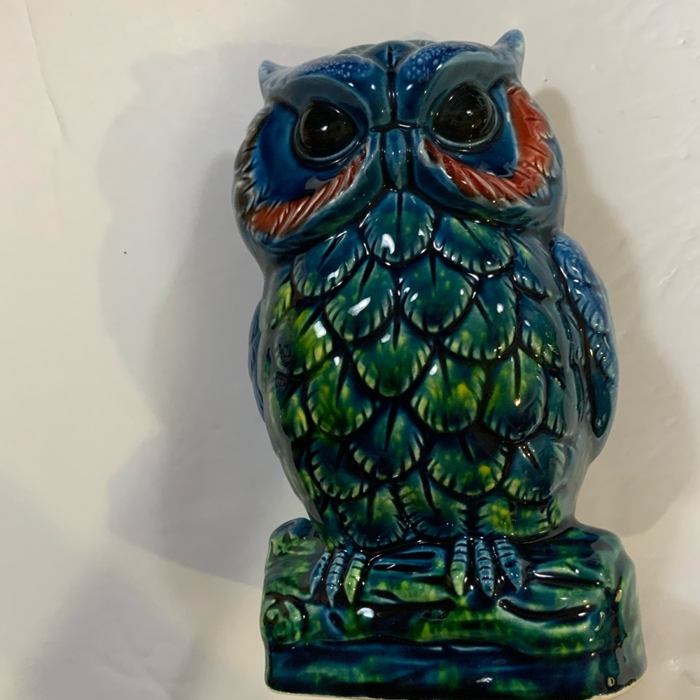Vintage Tilso Owl Figurines Set 2 Hand Painted on Branch Blue Japan #38 - Picture 5 of 9